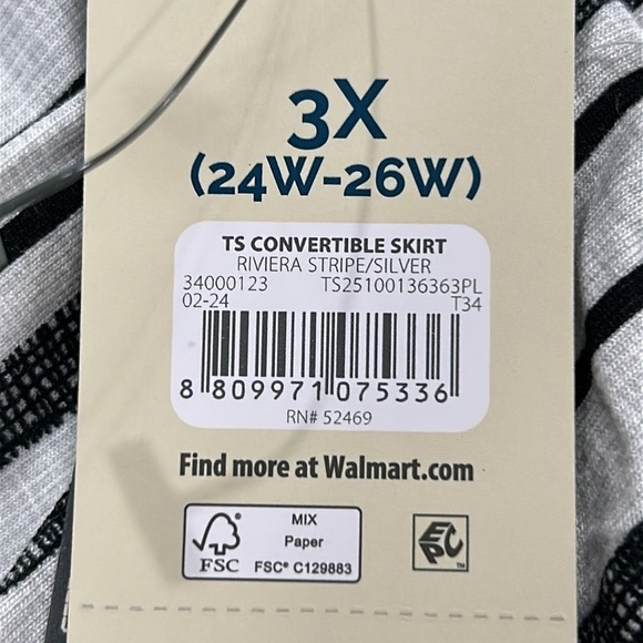 B2552- TS Convertible Smocked Skirt Dress Riviera Stripe Silver 3X (24W–26W) NWT - Picture 7 of 9